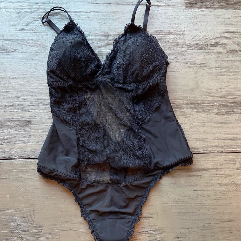 abercrombie & fitch black lace bodysuit sexy